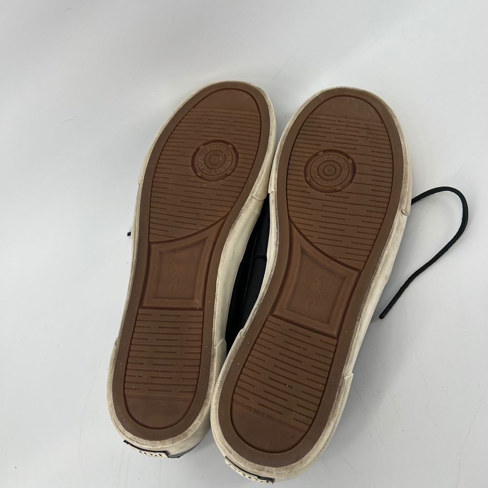 Polo Ralph Lauren Sander Mens 14D Black Leather Boat Shoes Sneakers 0200001087 - Picture 9 of 10
